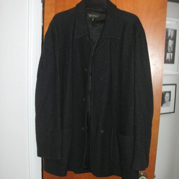 ERMENEGILDO ZEGNA Dark Gray Wool & Cashmere 4 Button Lined COAT JACKET  L/52 - Picture 3 of 3